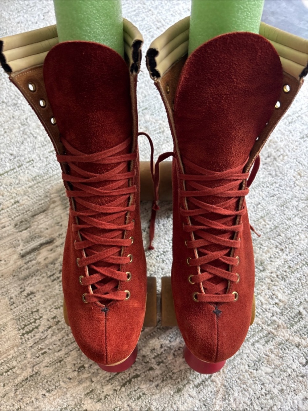 Vintage Oberhamer Women's Suede Lace-Up Roller Skate Boots